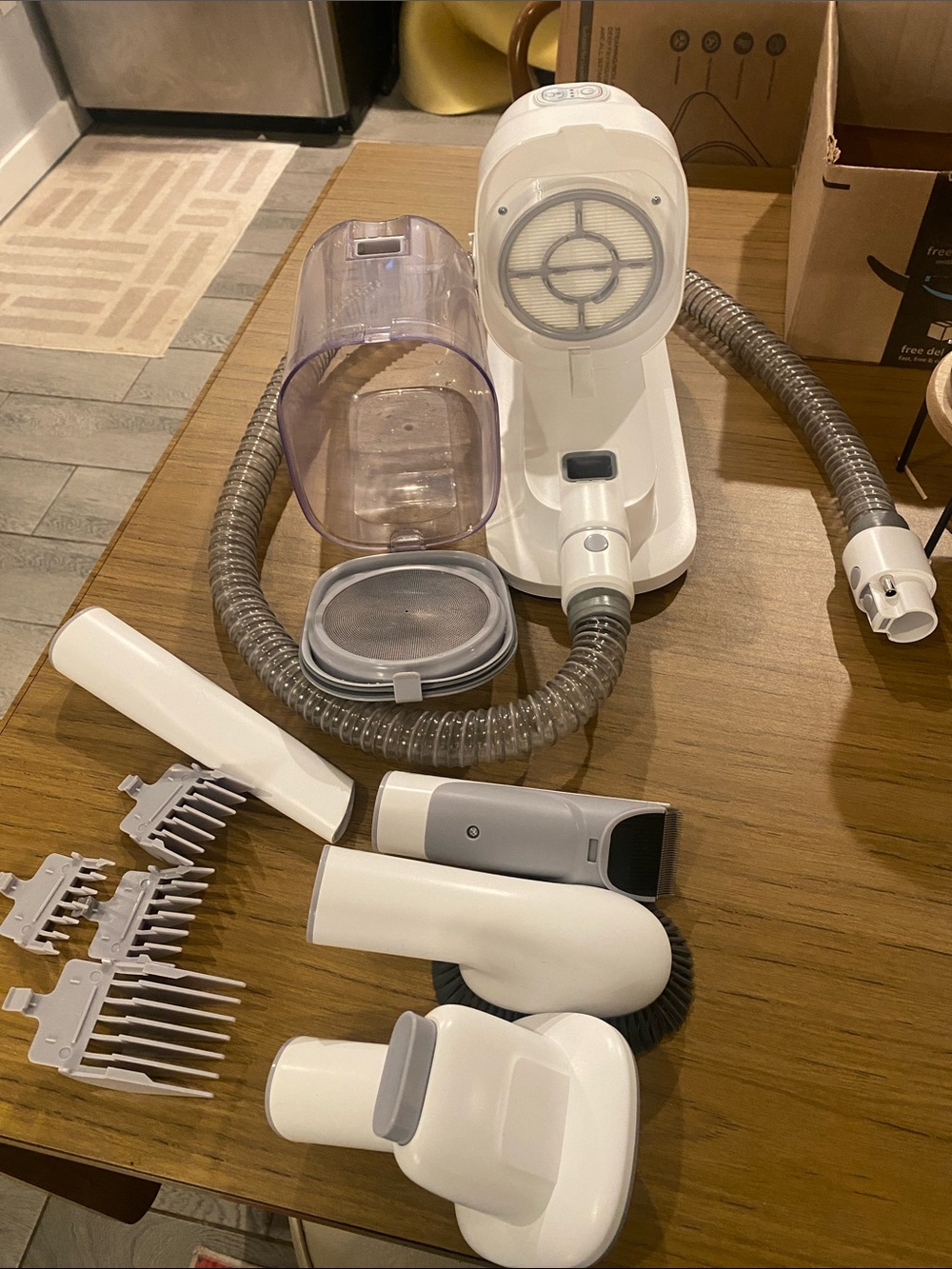 Pet Grooming Vacuum Trimmer Kit - White